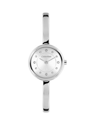 Женские часы Calvin Klein Round Watch + Bangle Set, цвет: Серебряный белый — фото 2