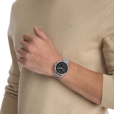 Мужские часы Calvin Klein Monogram Chronograph Bracelet Watch, цвет: Чёрный — фото 4