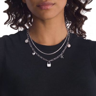Женский браслет Calvin Klein Layered Charm, цвет: Серебряный — фото 3