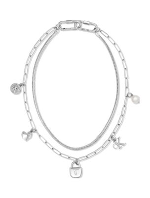 Женский браслет Calvin Klein Layered Charm, цвет: Серебряный