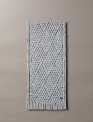 Cable Knit Scarf, Grey