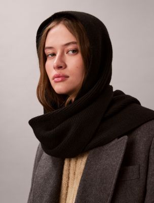 Женский шарф Calvin Klein Hooded, цвет: Чёрный — фото 2