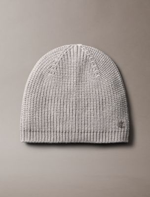 Metallic Knit Beanie, Grey