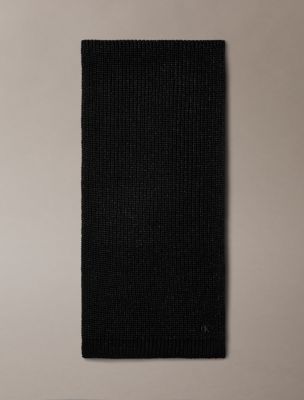 Metallic Knit Scarf, Black