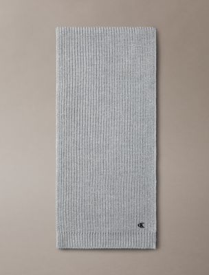 Metallic Knit Scarf, Grey