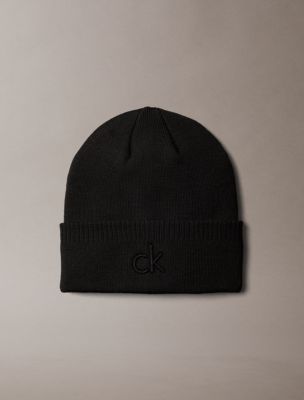 Embossed Logo Beanie, Black