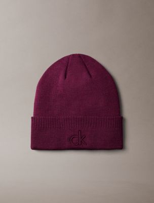 Embossed Logo Beanie, Hot Berry