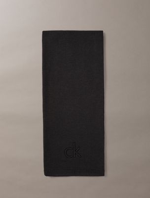 Embossed Logo Scarf, Black