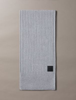 Thermal Stitch Scarf, Light Grey Heather