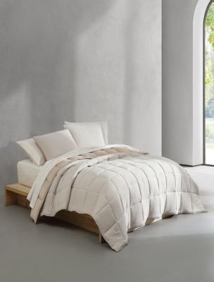 Plush Reversible Comforter Set, Nude Pink