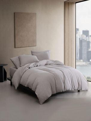Modern Cotton Melange Jersey Duvet Cover Set, Mocha