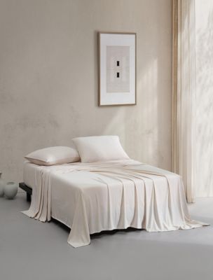 Modern Cotton Melange Jersey Sheet Set, Pale Pink