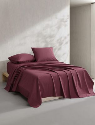 Modern Cotton Melange Jersey Sheet Set, Bittersweet Red