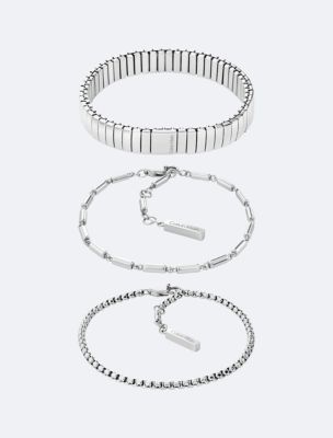 Layered Bracelet Set, Silver