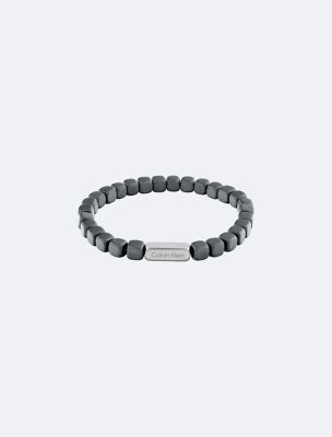 Square Bead Bracelet, Grey