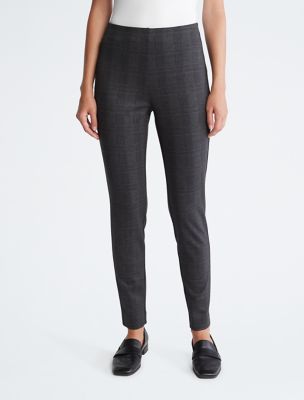 Plaid Ponte Skinny Pants, Plaid