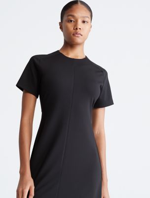 Short Sleeve Flare Skirt Midi Dress | Calvin Klein USA