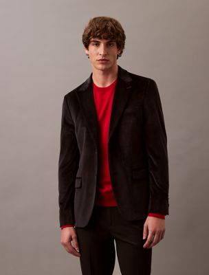 Velvet Slim Blazer, Black