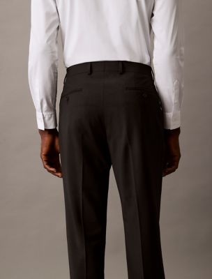 Calvin Klein Men's Slim-Fit Wool-Blend Stretch Suit Pants - Charcoal - 33x30
