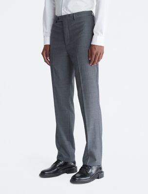 Slim Fit Heather Grey Suit Pants, Grey