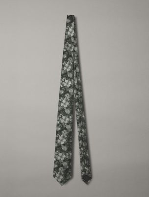Yara Floral Tie, Pale Palm
