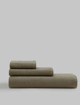 Eternity Terry Towel Set, Dusty Green
