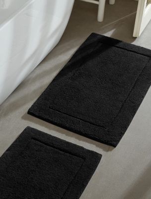 Essence Solid Tufted 2-Pack Bath Rug Set, Black