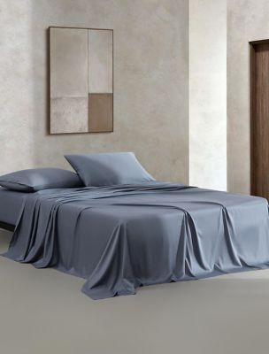 Organic Earth Cotton Sateen Sheet Set, Dusk Blue