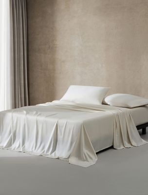 Pearl Edge Cotton Sateen Sheet Set, Ivory