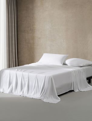 Pearl Edge Cotton Sateen Sheet Set, White
