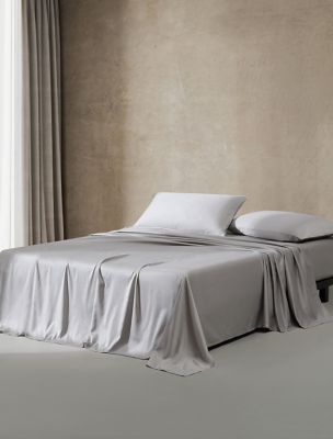 Pearl Edge Cotton Sateen Sheet Set, Medium Grey