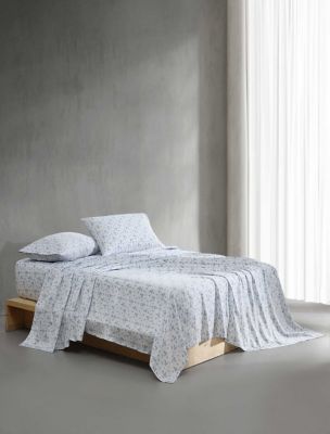 Falling Petals Sheet Set, Pale Grey/Blue