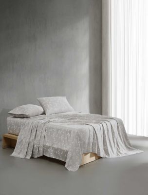 Abstract Floral Sheet Set, Flax