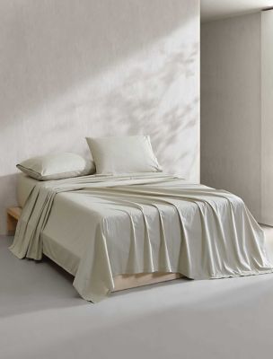 Washed Percale Cotton Sheet Set, Absinthe Green
