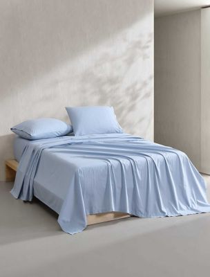 Washed Percale Cotton Sheet Set, Chambray Blue