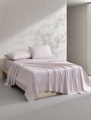 Washed Percale Cotton Sheet Set, Petal Pink