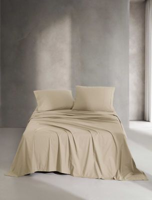 Washed Percale Cotton Sheet Set, Khaki