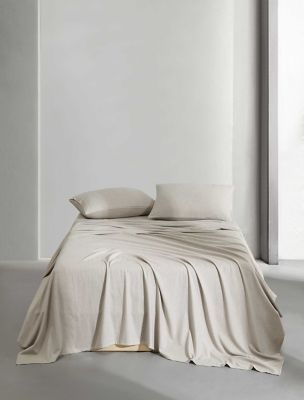 Melange Flannel Sheet Set, Natural