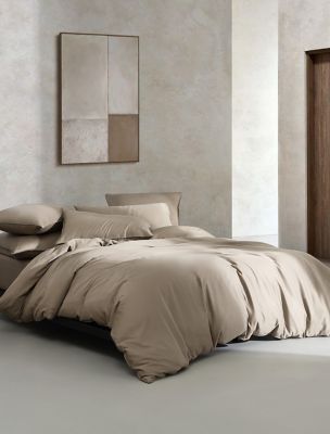 Organic Earth Cotton Sateen Duvet Cover Set, Mocha Brown