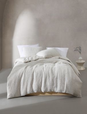 Microwaffle Duvet Set, Ivory/Black