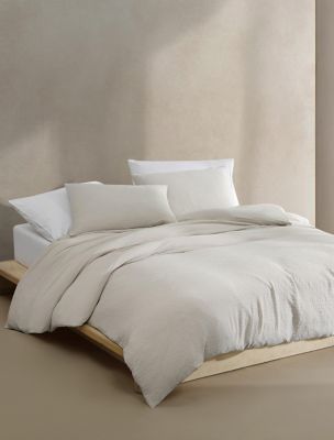 Seersucker Duvet Set, Beige