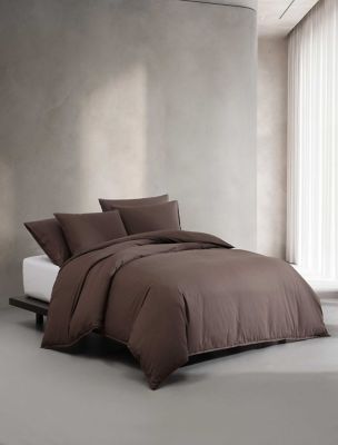 Washed Percale Cotton Duvet Cover Set, Earth