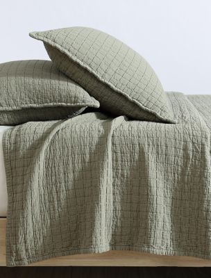 Essential Garment Washed Cotton Jacquard Sham Set | Calvin Klein