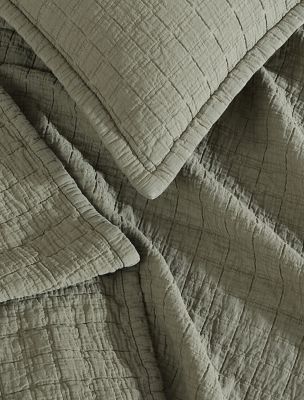 Essential Garment Washed Cotton Jacquard Sham Set | Calvin Klein