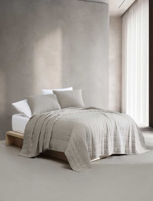 Melange Flannel Quilt, Natural