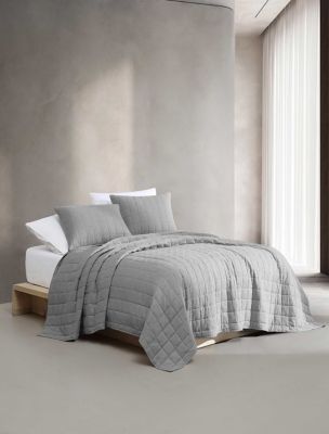 Melange Flannel Quilt, Silver Grey