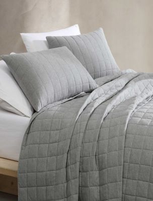 Melange Flannel Sham Set, Silver Grey
