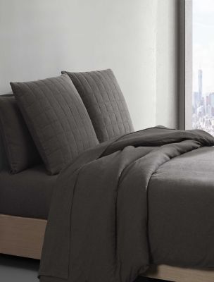 Melange Flannel Sham Set, Chocolate