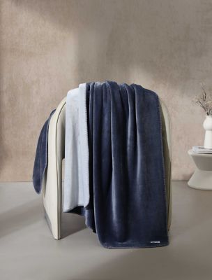 Modern Lush Reversible Throw Blanket, Slate / Dawn