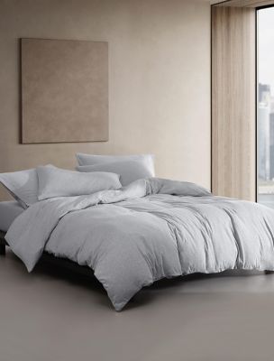 Modern Cotton Melange Jersey Comforter Set, Grey Blue Heather